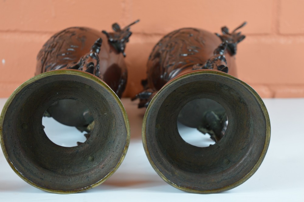 Pair Large Chinese Bronze Incense Burners, c1890 View XIV