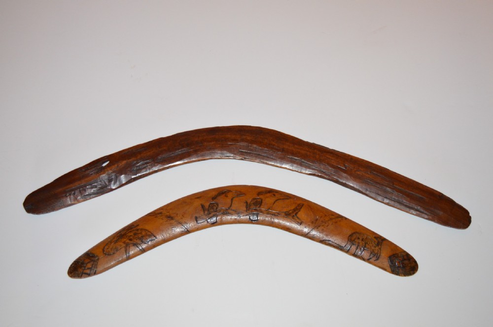 2 Australian Aboriginal Boomerangs ,c1890-1920