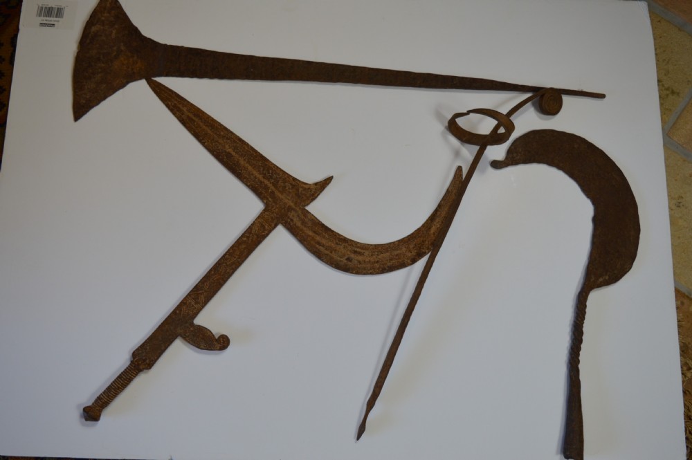 4 Large African Iron Currency Pieces, c1890