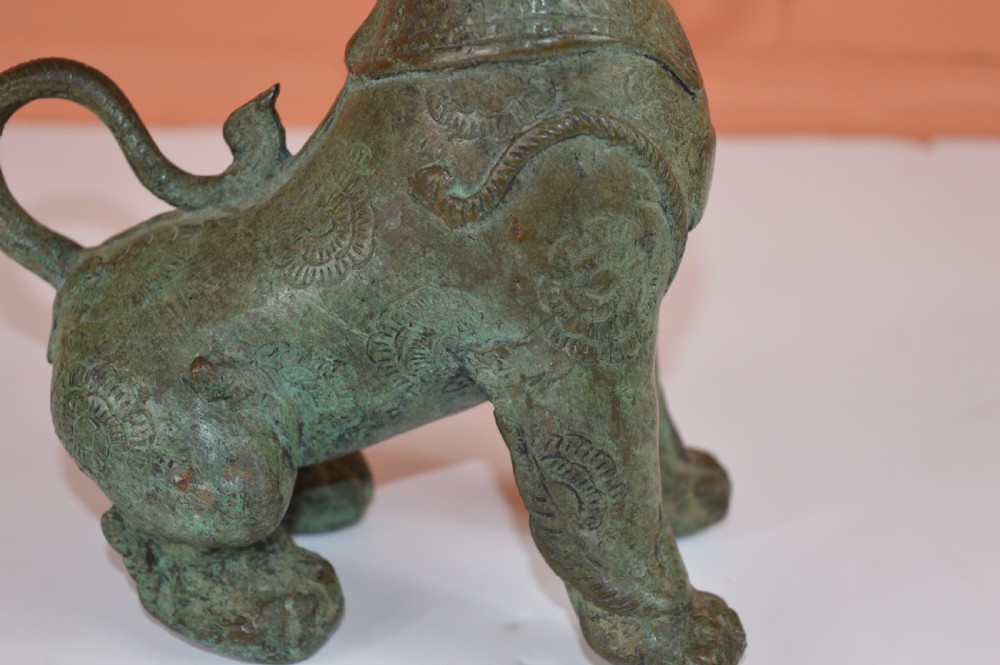 Tibetan Bronze Temple Lion, c1880 View IV