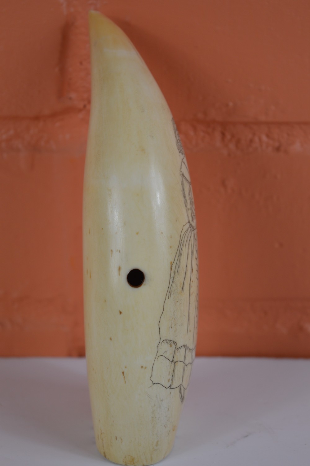 Large Whale Tooth Scrimshaw,c1880 View II
