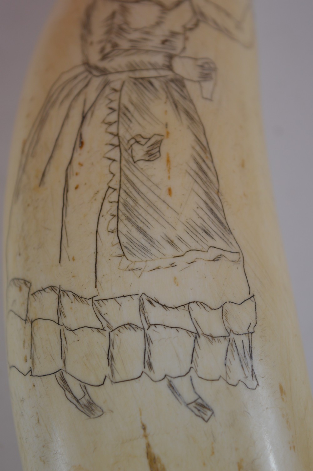Large Whale Tooth Scrimshaw,c1880 View V