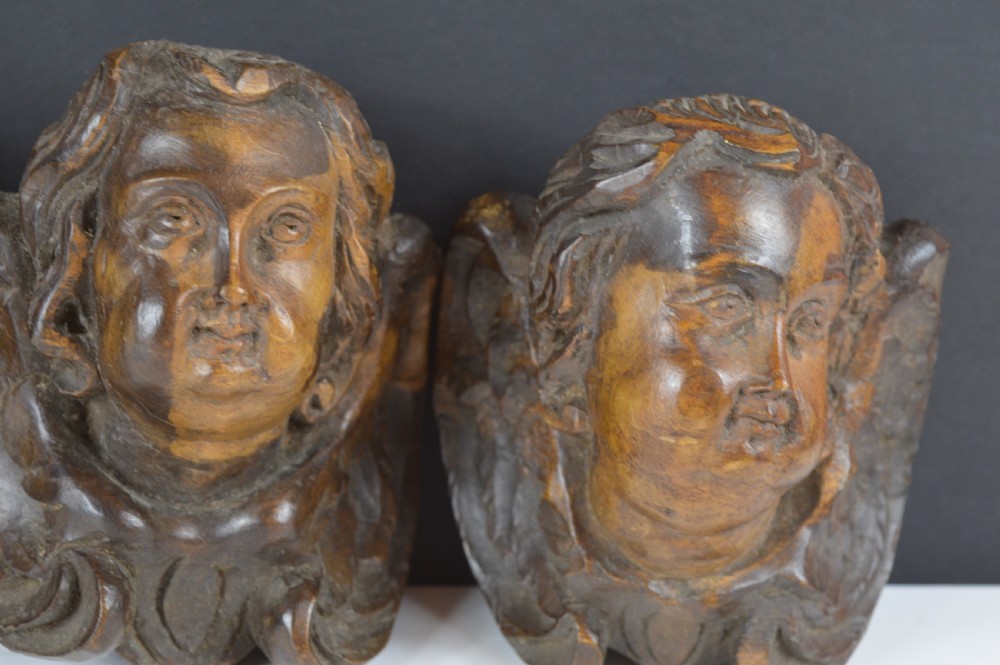 3 18th century Carved Wood Putti, c1780 View III
