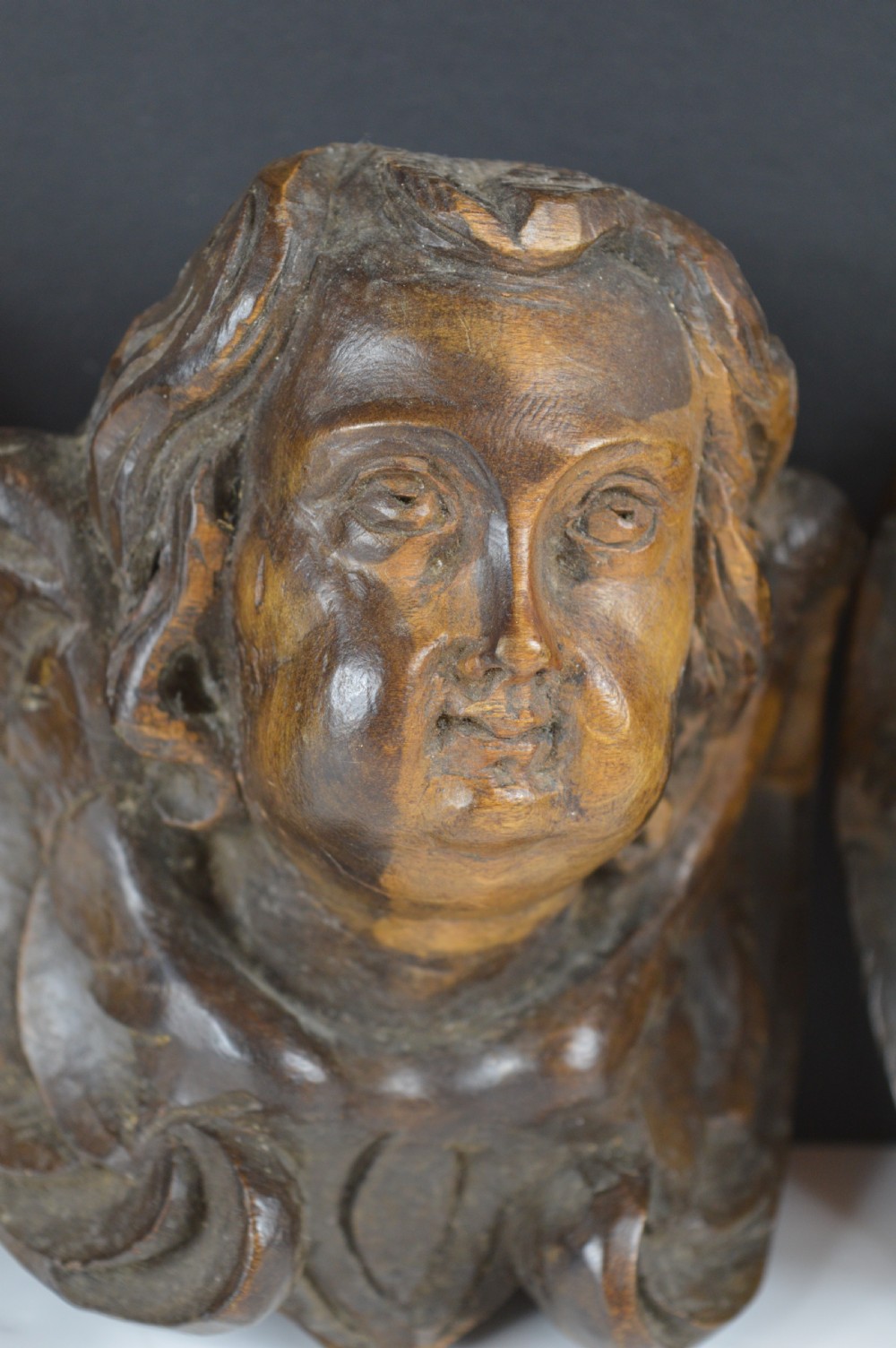 3 18th century Carved Wood Putti, c1780 View V