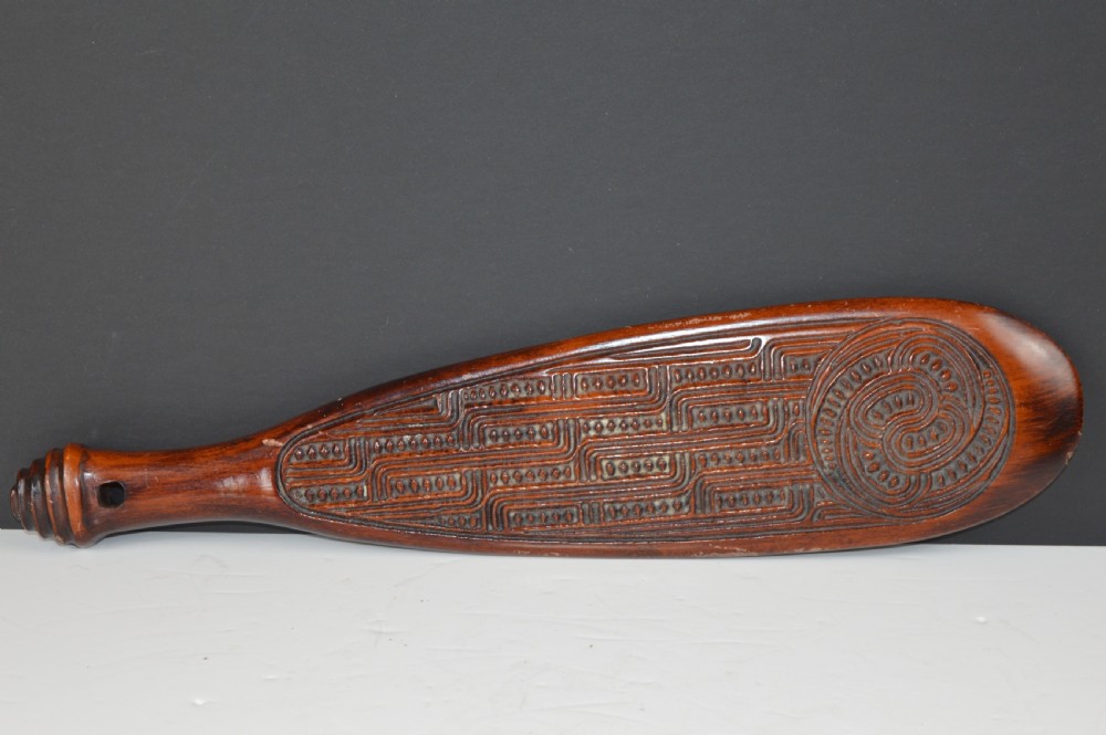 Maori Patu Carved Wood Tribal Club,c1920