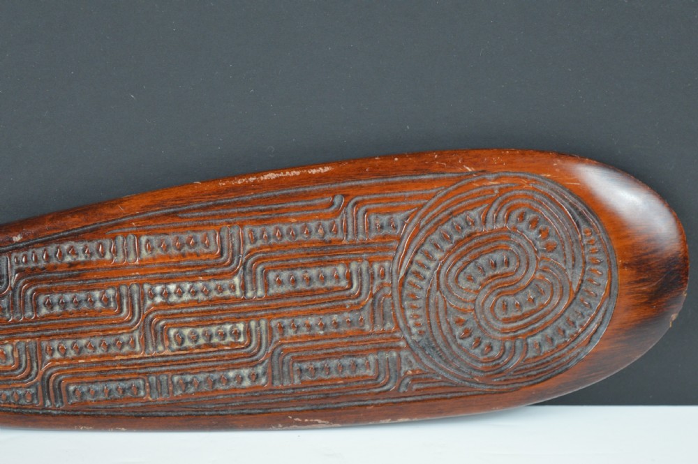 Maori Patu Carved Wood Tribal Club,c1920 View II