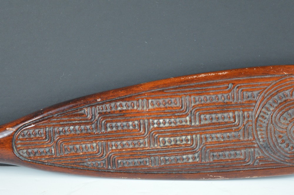 Maori Patu Carved Wood Tribal Club,c1920 View III