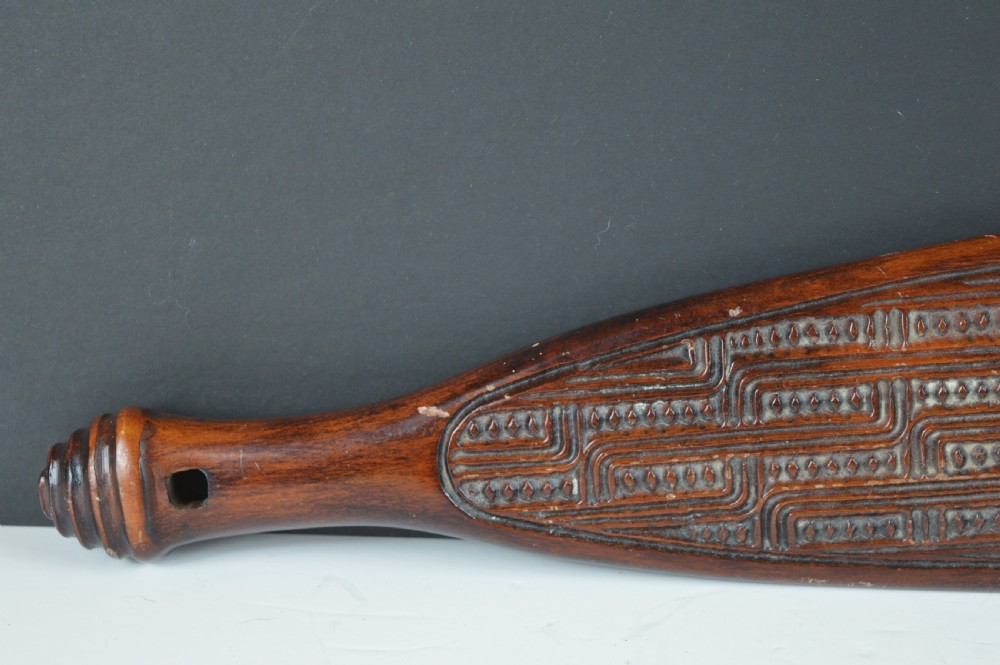 Maori Patu Carved Wood Tribal Club,c1920 View IV