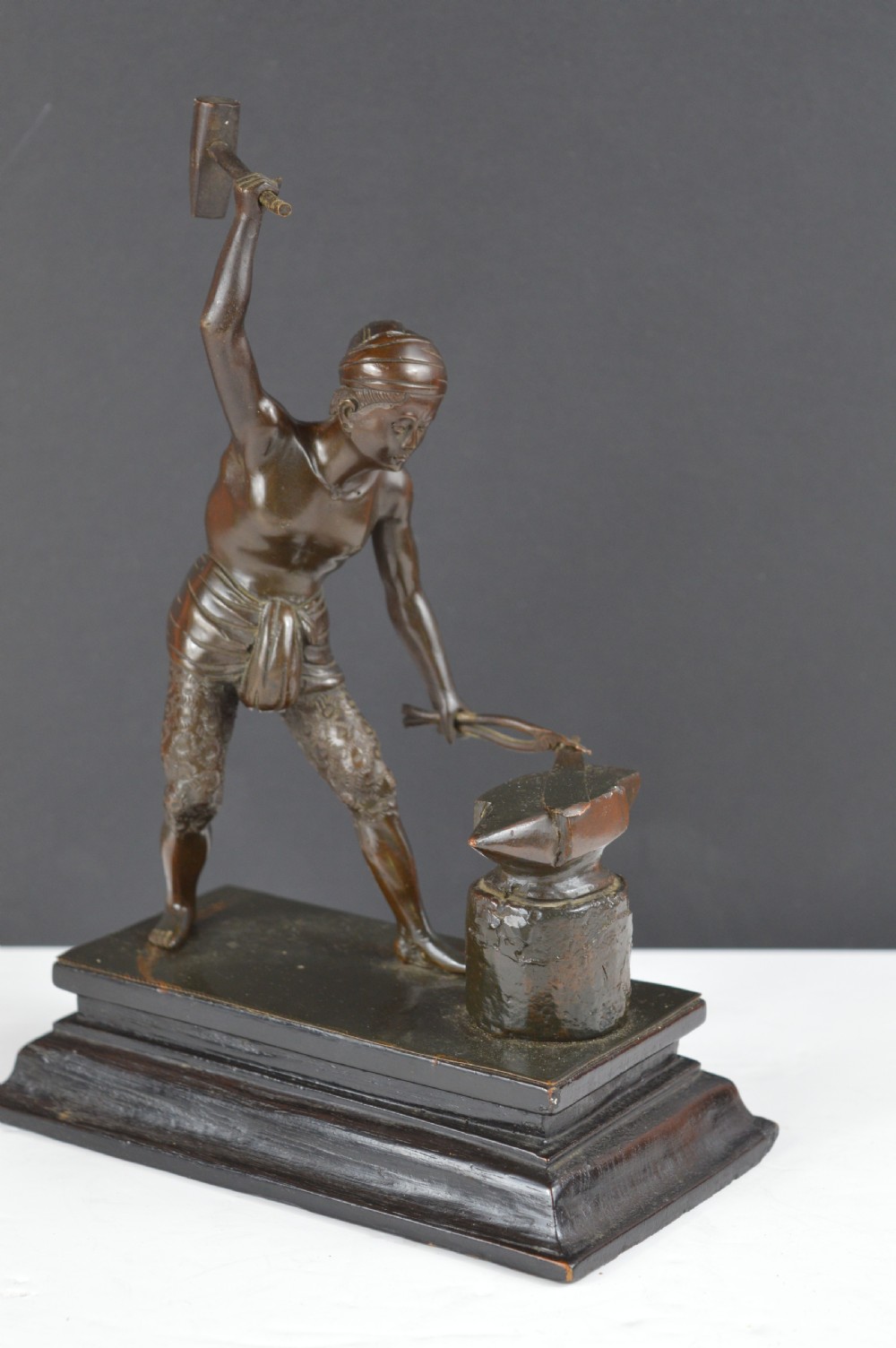 Japanese Bronze Blacksmith Statue, c1880