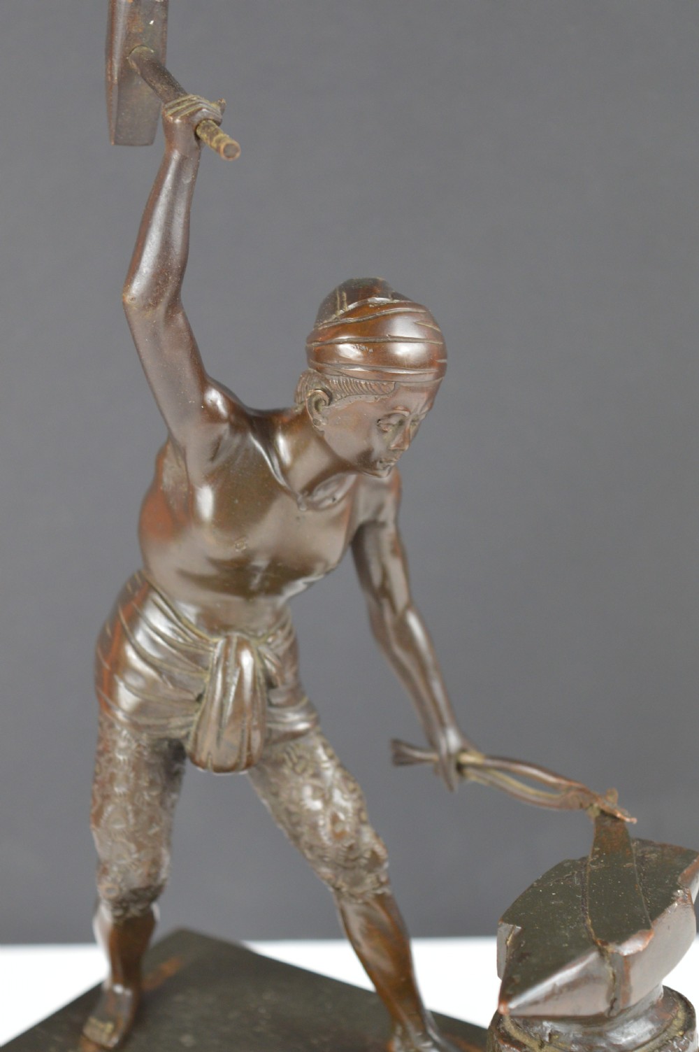 Japanese Bronze Blacksmith Statue, c1880 View II