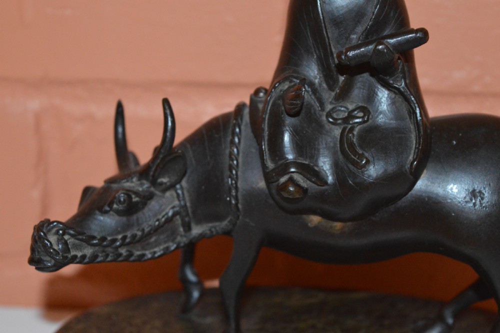 Large Chinese Bronze Figural Censer Incense Burner, c1890 View III