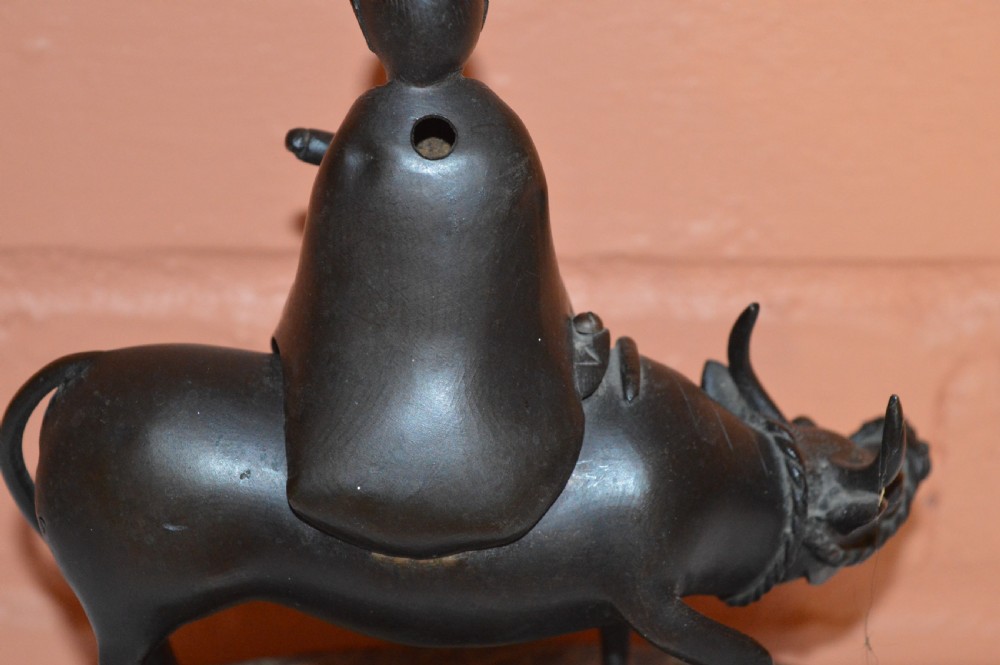 Large Chinese Bronze Figural Censer Incense Burner, c1890 View VII