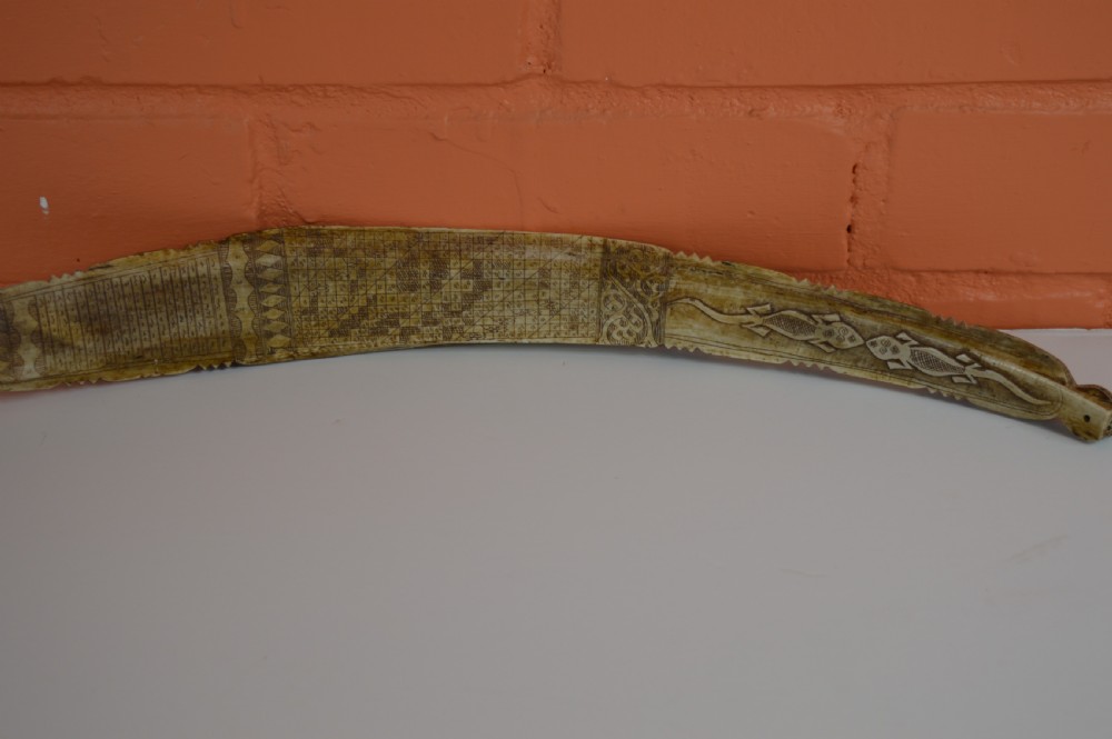 Maori / Oceanic Rib Bone Scrimshaw, c 1880