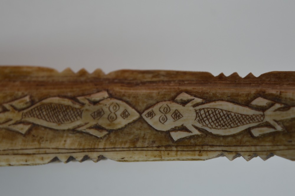 Maori / Oceanic Rib Bone Scrimshaw, c 1880 View II