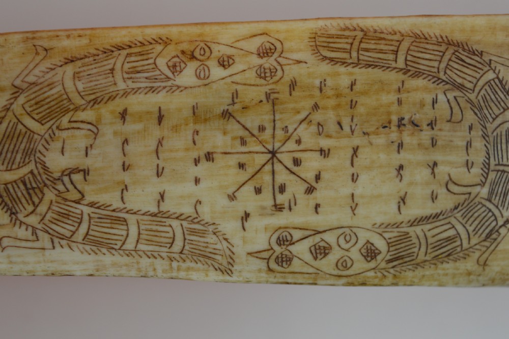Maori / Oceanic Rib Bone Scrimshaw, c 1880 View IV