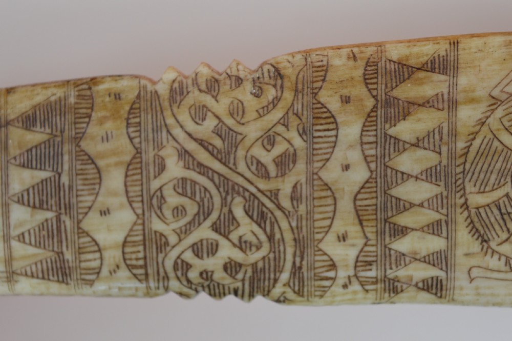 Maori / Oceanic Rib Bone Scrimshaw, c 1880 View VI
