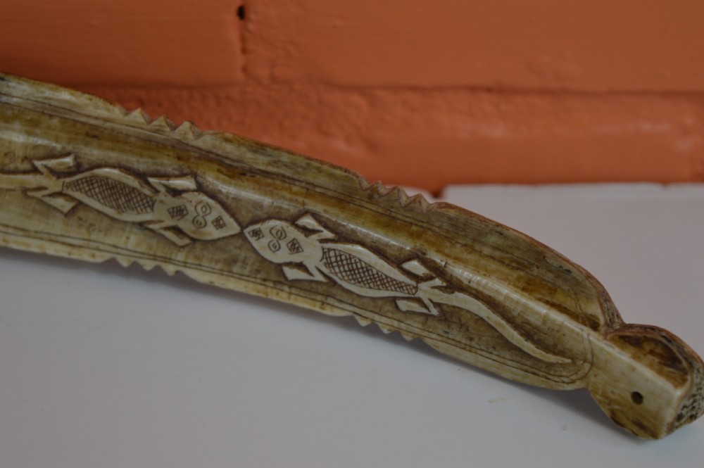 Maori / Oceanic Rib Bone Scrimshaw, c 1880 View IX