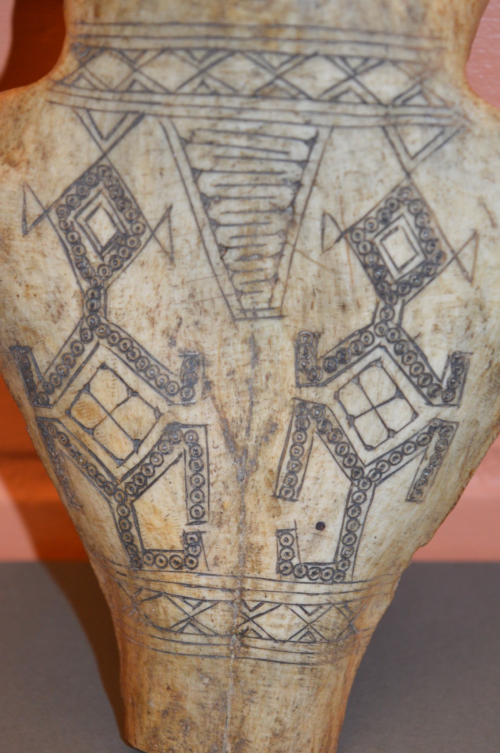 2 Large Tribal Scrimshaw  Bone Carvings, c1890 View III