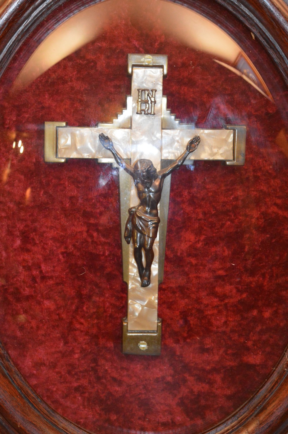3 Large Framed French Crucifixes, c1890 View III