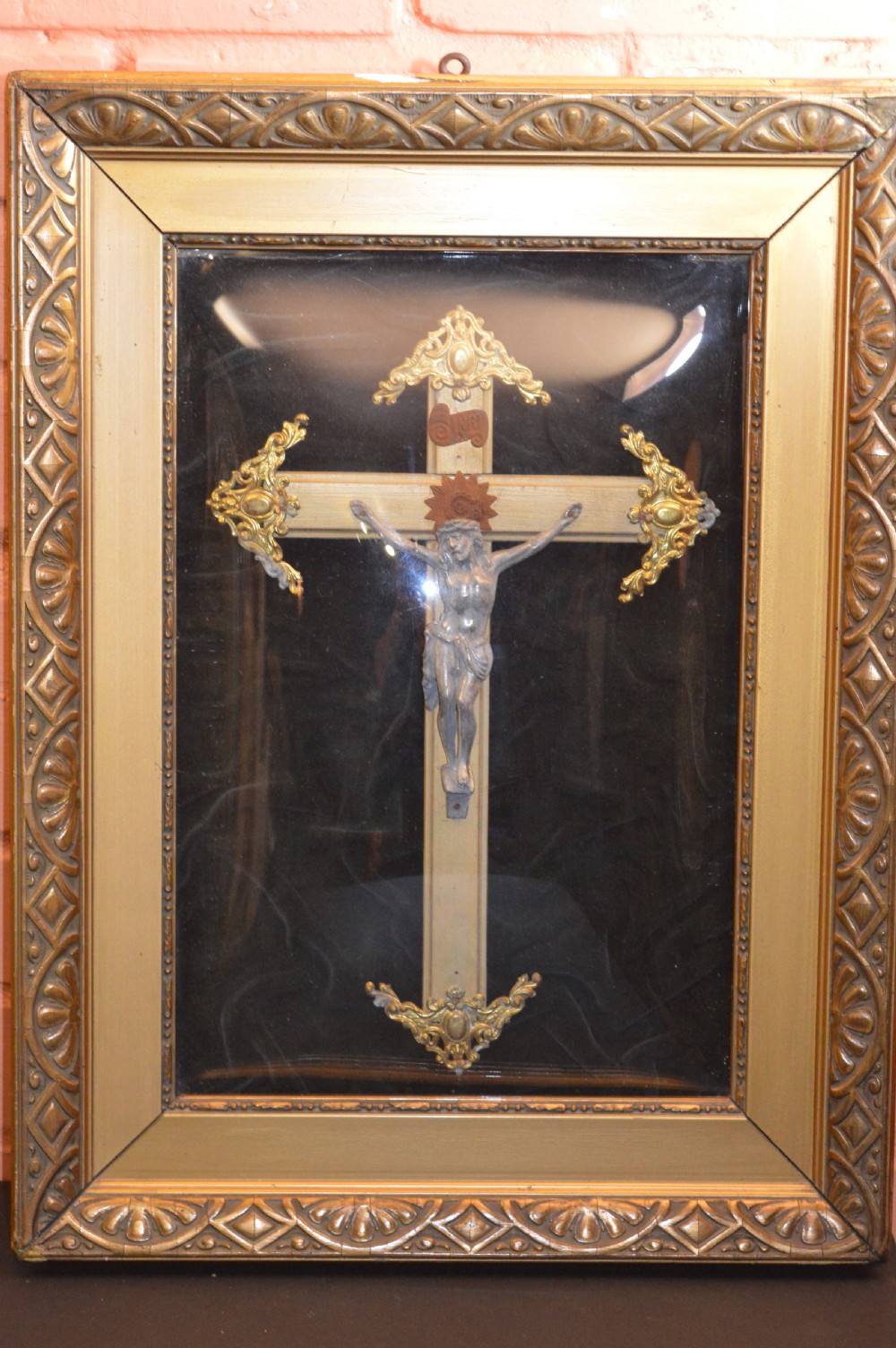 3 Large Framed French Crucifixes, c1890 View V