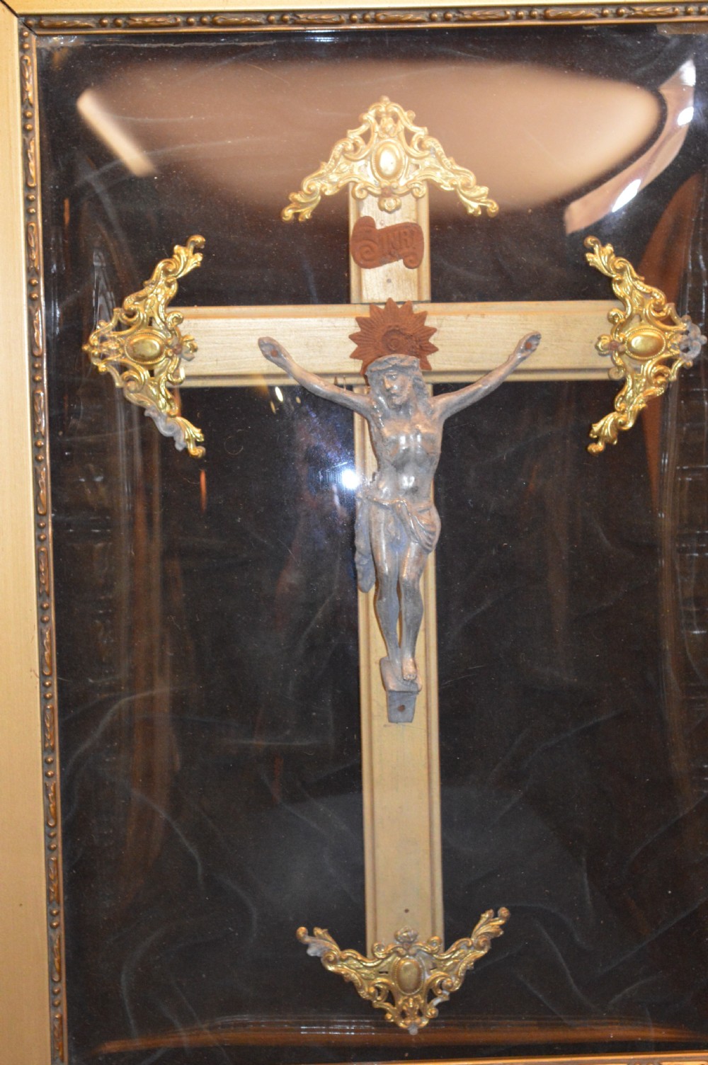 3 Large Framed French Crucifixes, c1890 View VI