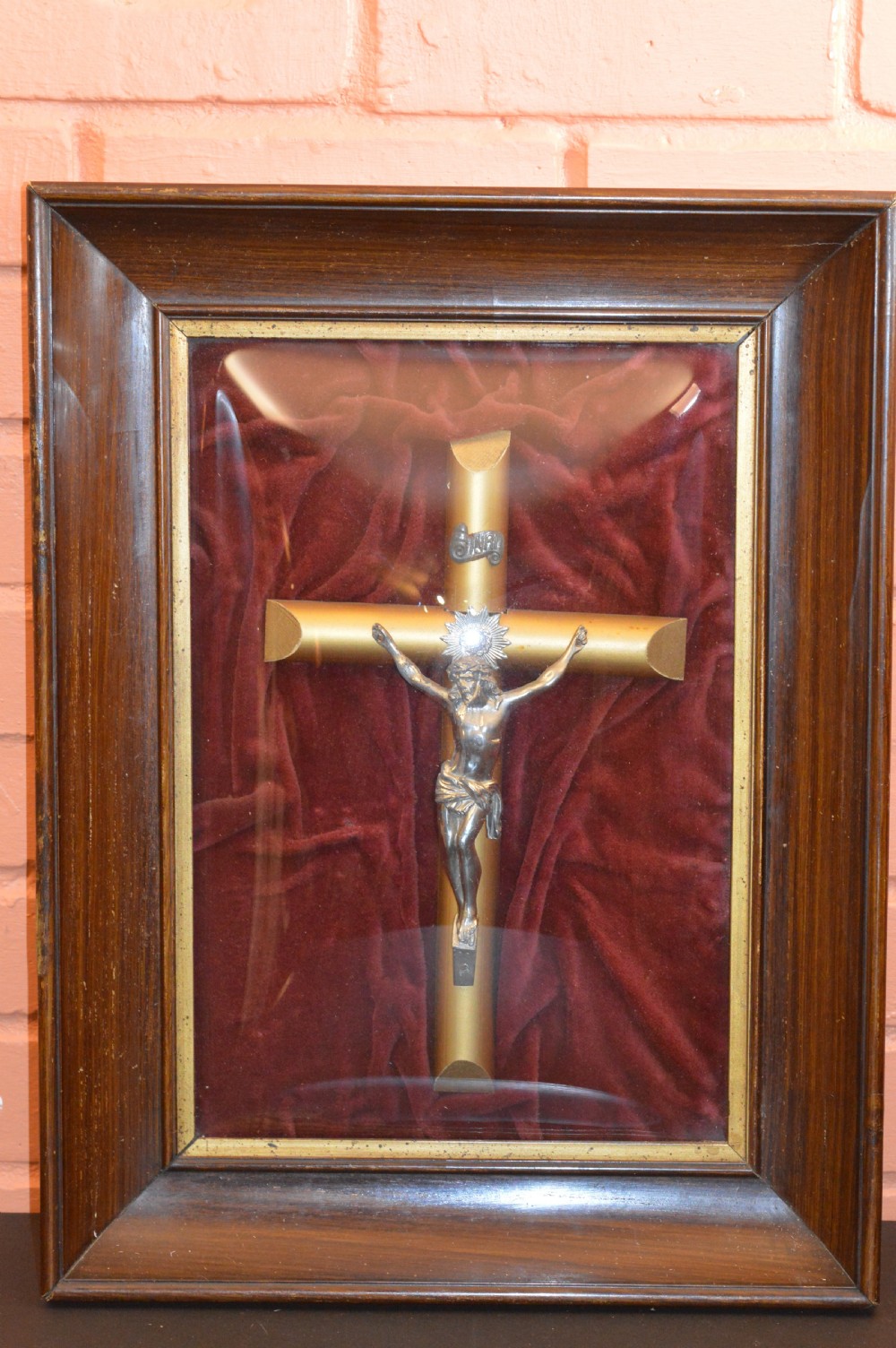 3 Large Framed French Crucifixes, c1890 View IX