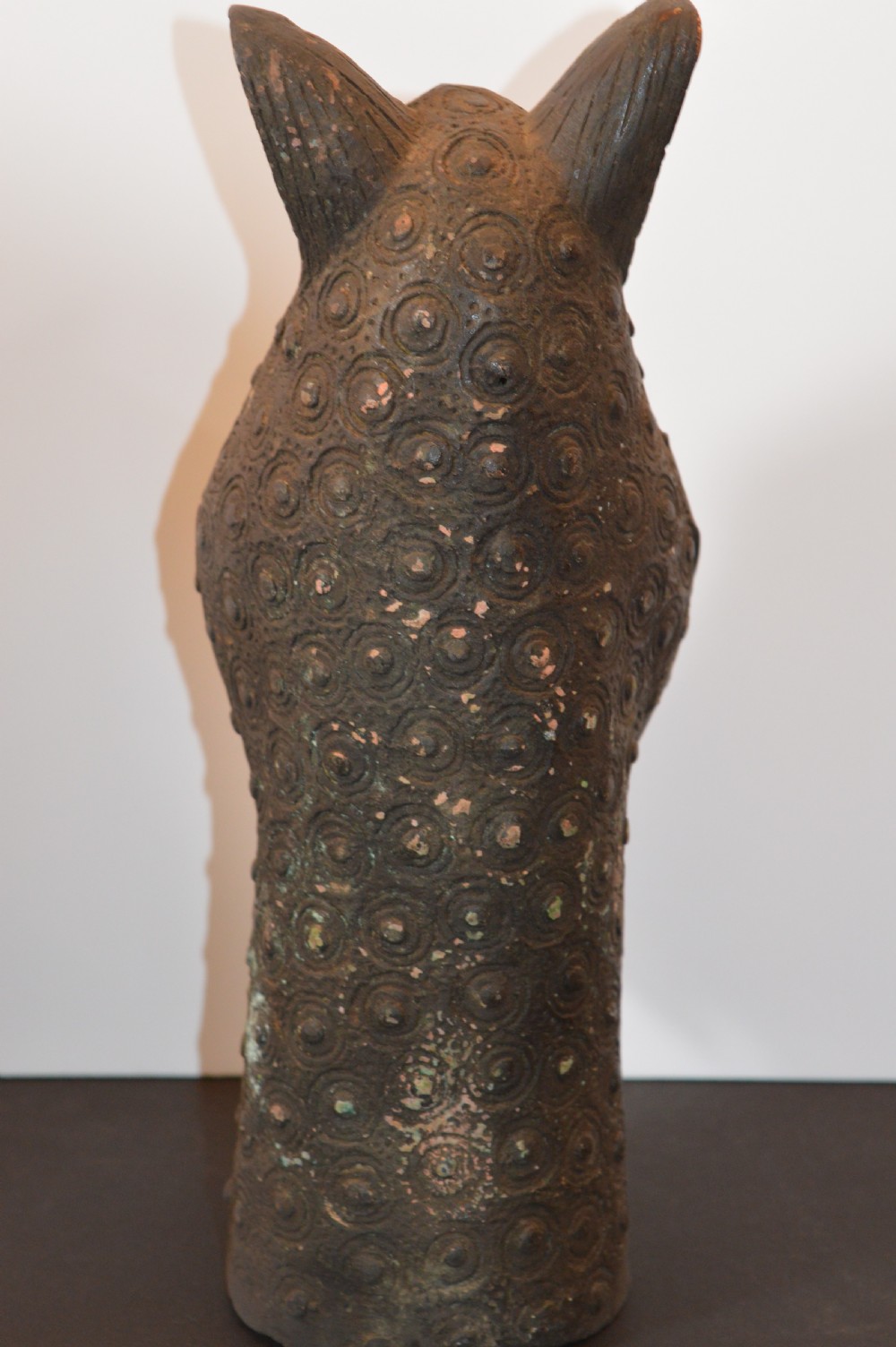 Large African Bronze Leopard Head Statue,c1940 View III