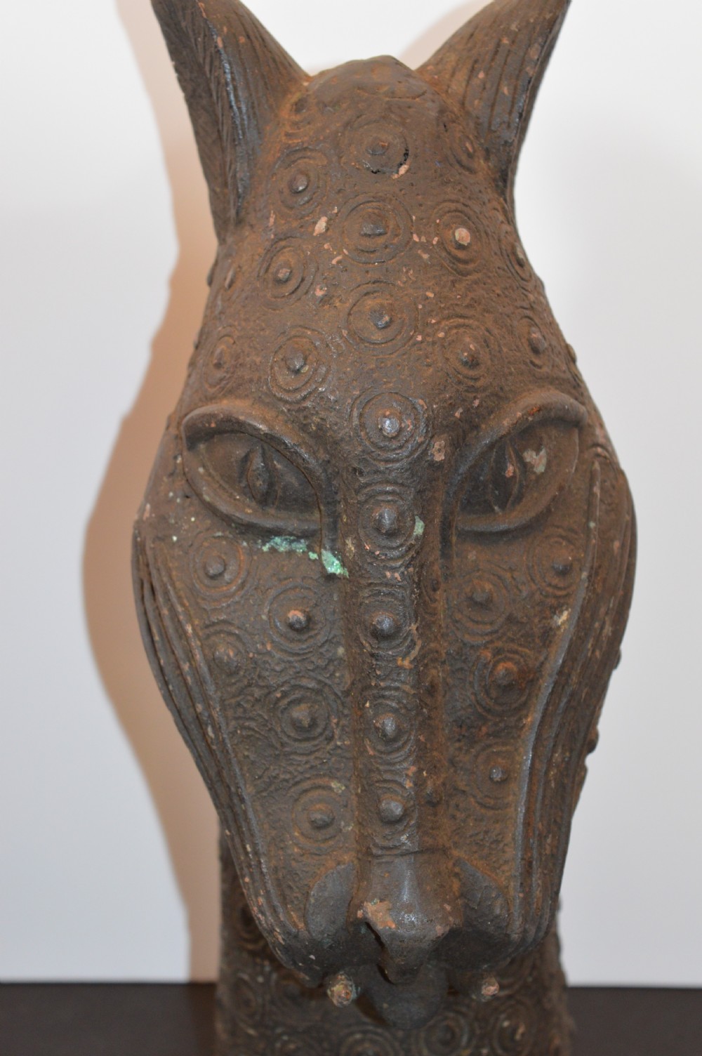 Large African Bronze Leopard Head Statue,c1940 View VII