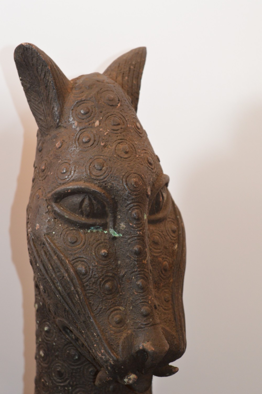 Large African Bronze Leopard Head Statue,c1940 View VIII