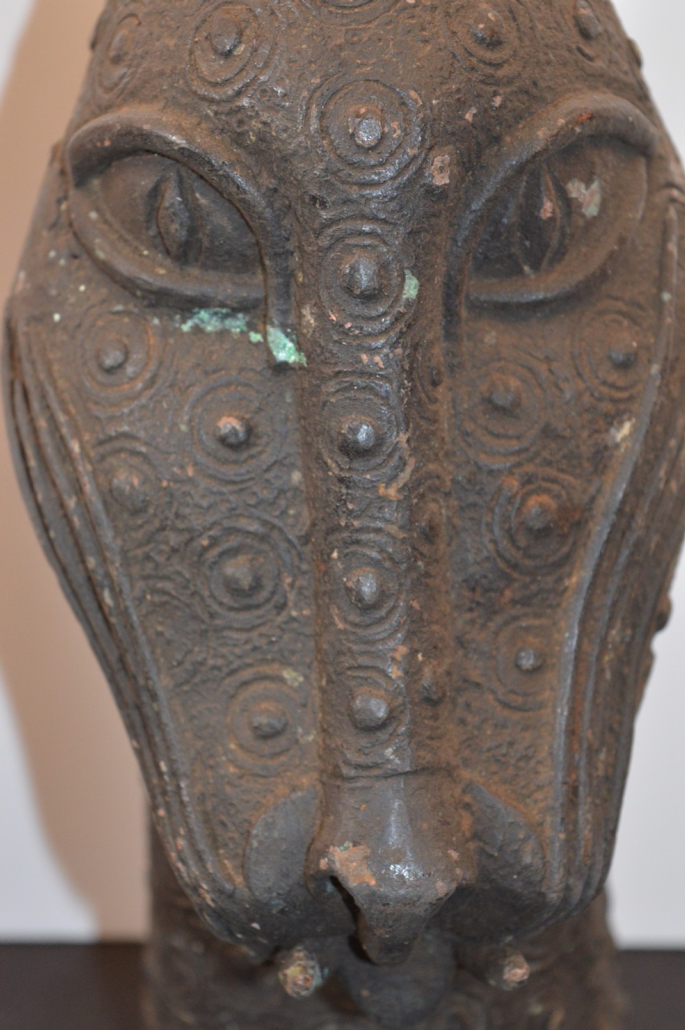 Large African Bronze Leopard Head Statue,c1940 View XI