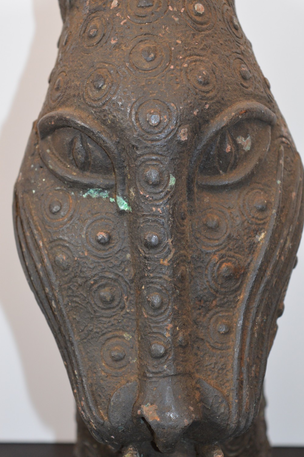 Large African Bronze Leopard Head Statue,c1940 View XII