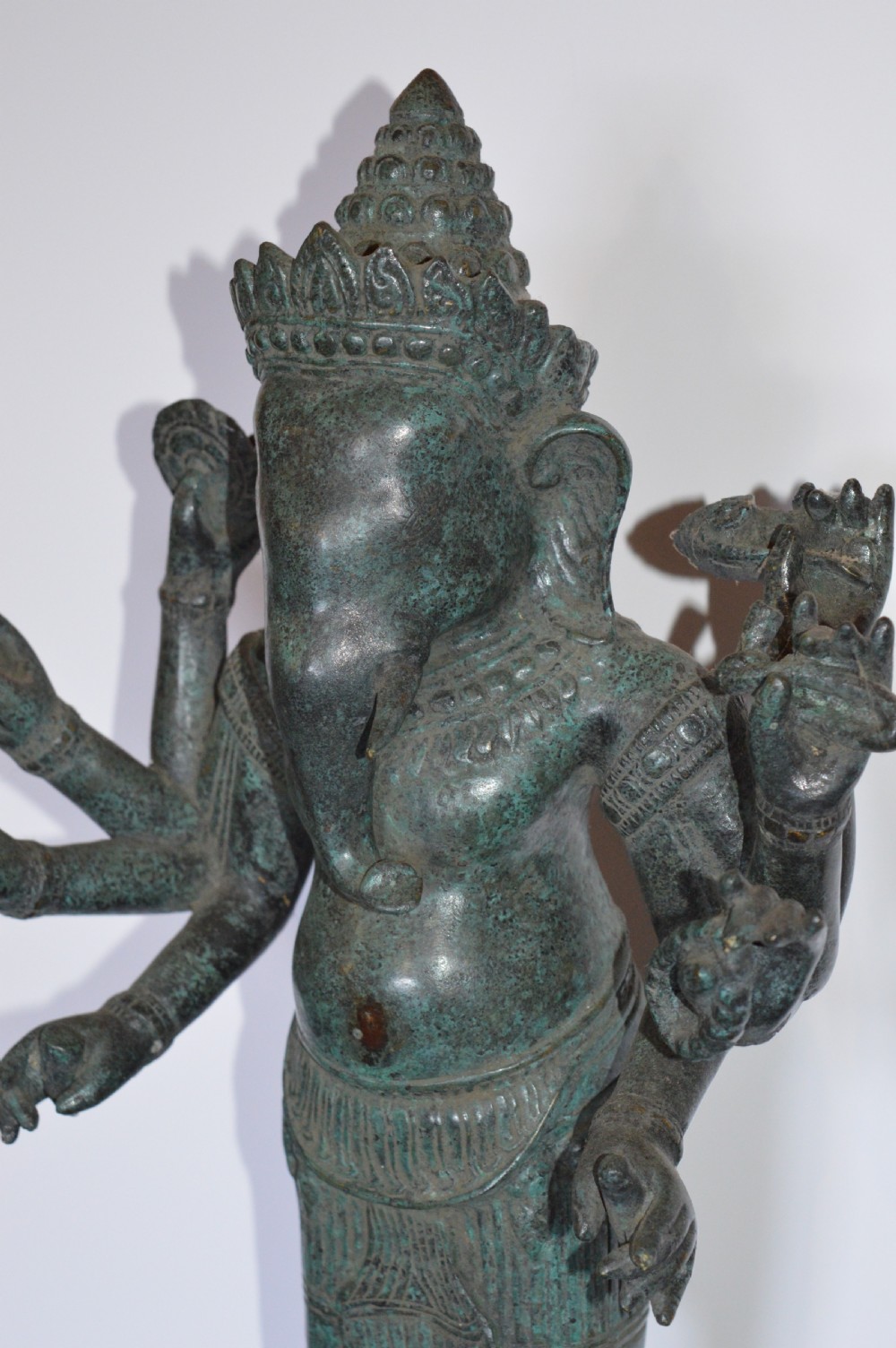 Large Bronze Cambodian Khmer Ganesh Statue,c1890 View IV