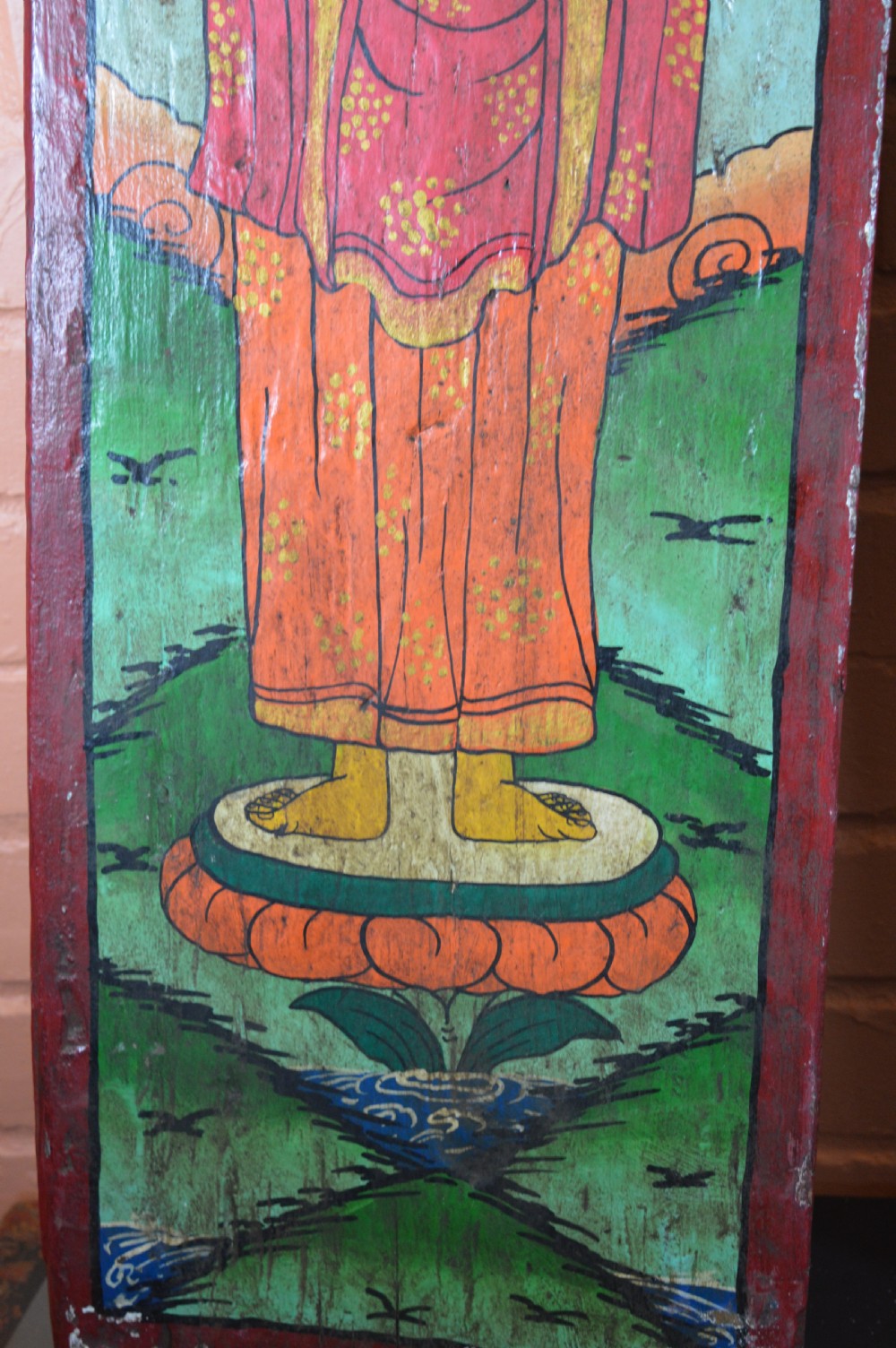 Pair Nepalese Hand Painted Buddha Window Shutters,c1890 View VII