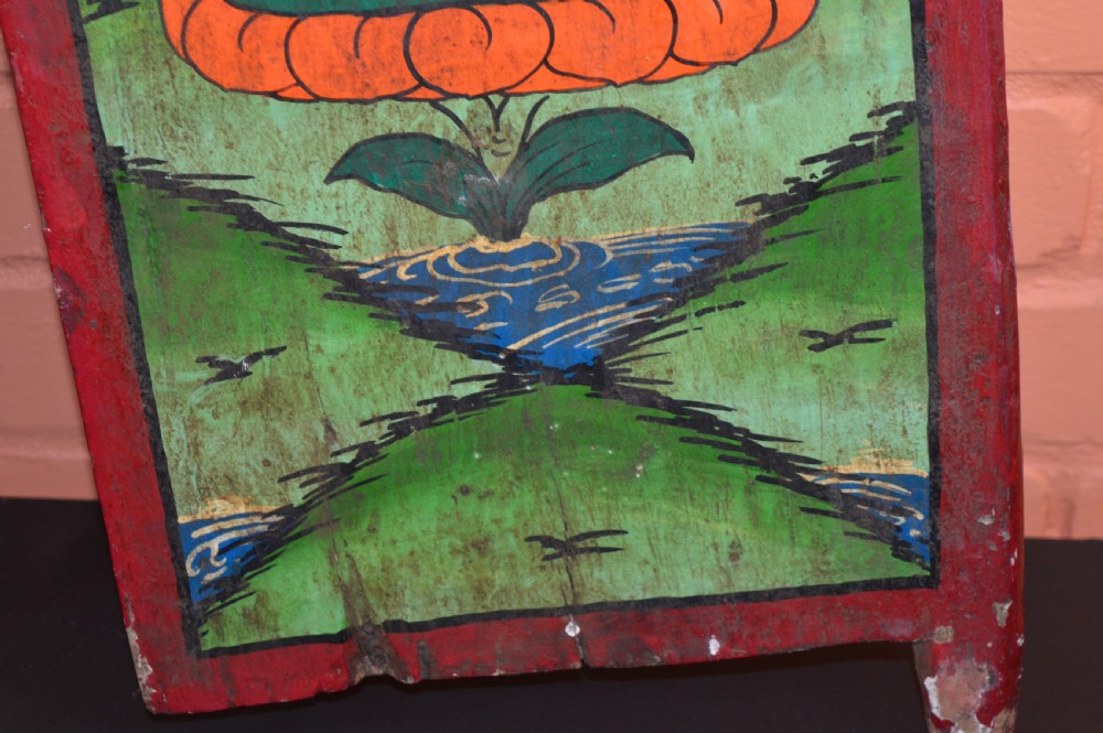Pair Nepalese Hand Painted Buddha Window Shutters,c1890 View X
