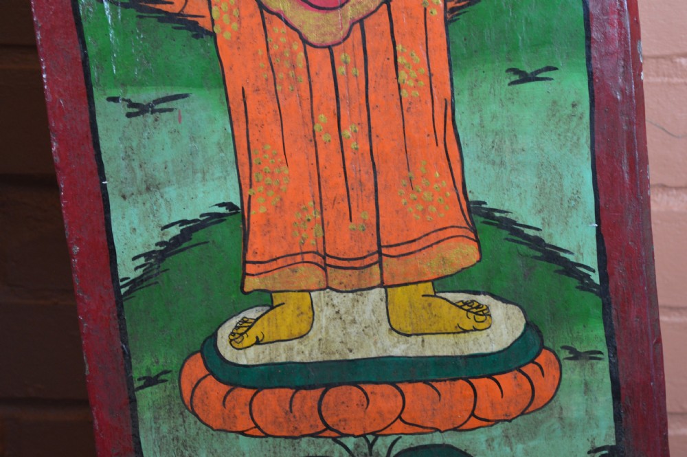 Pair Nepalese Hand Painted Buddha Window Shutters,c1890 View XI