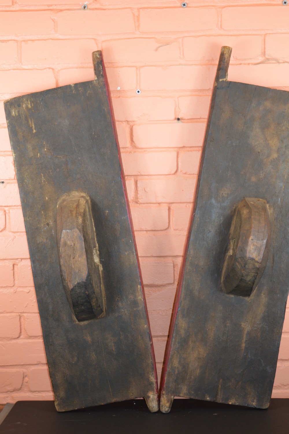Pair Nepalese Hand Painted Buddha Window Shutters,c1890 View XIII