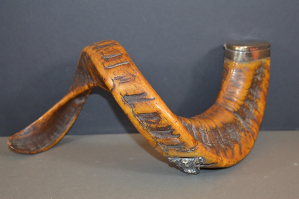 Large Rams Horn and Silver Inkwell, c1850 View II