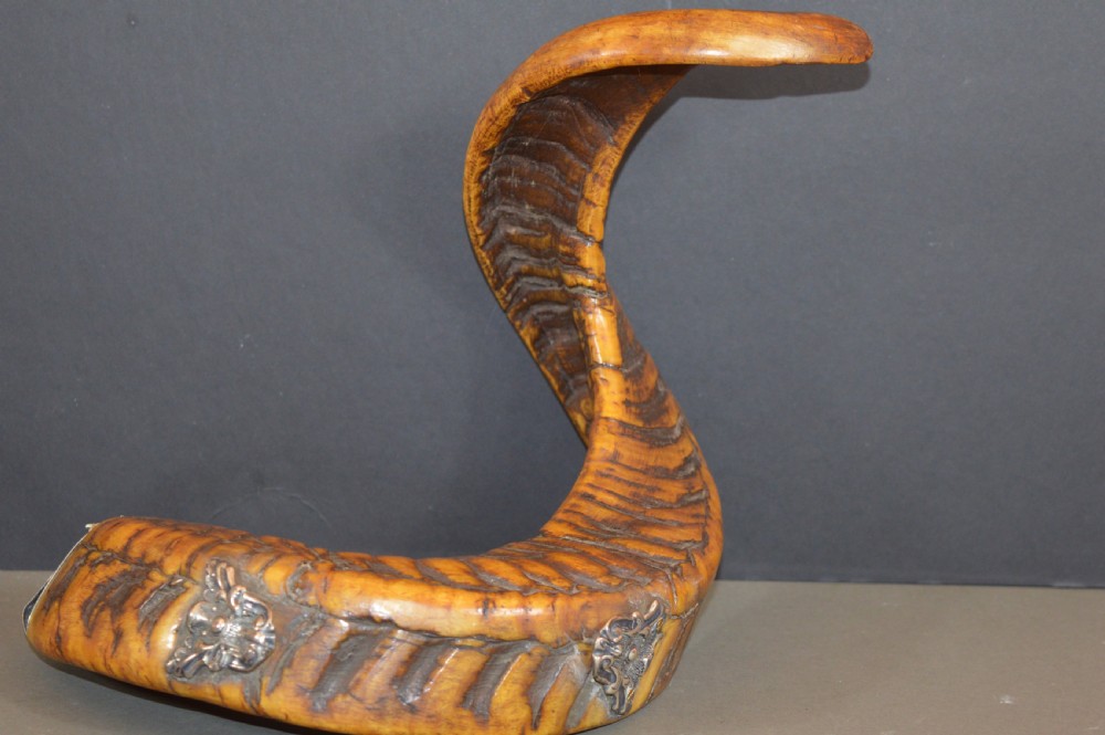 Large Rams Horn and Silver Inkwell, c1850 View VI