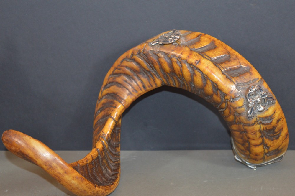 Large Rams Horn and Silver Inkwell, c1850 View VII