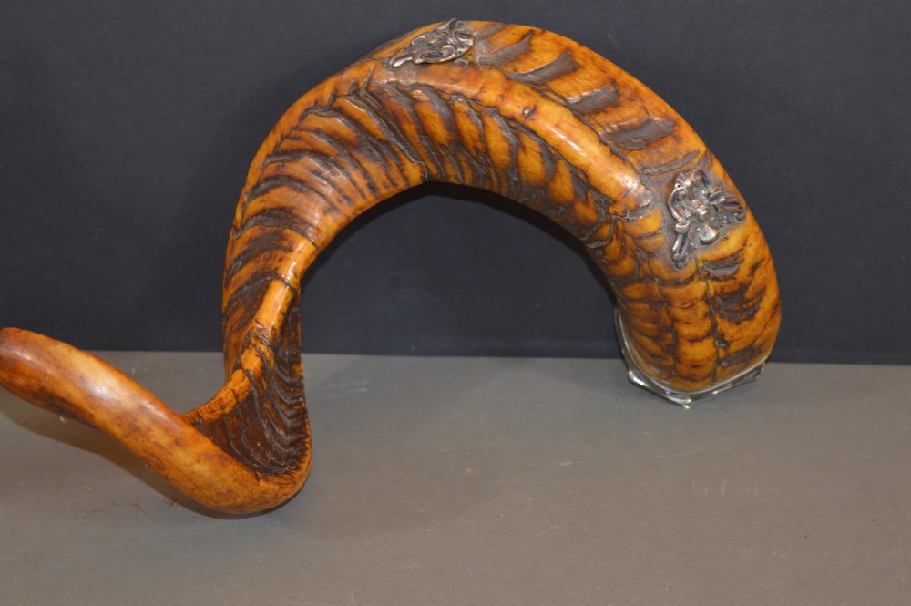 Large Rams Horn and Silver Inkwell, c1850 View XVIII
