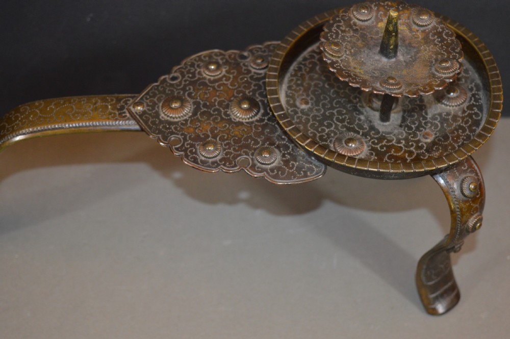 Fine Japanese Bronze Candle Holder,c1890 View II
