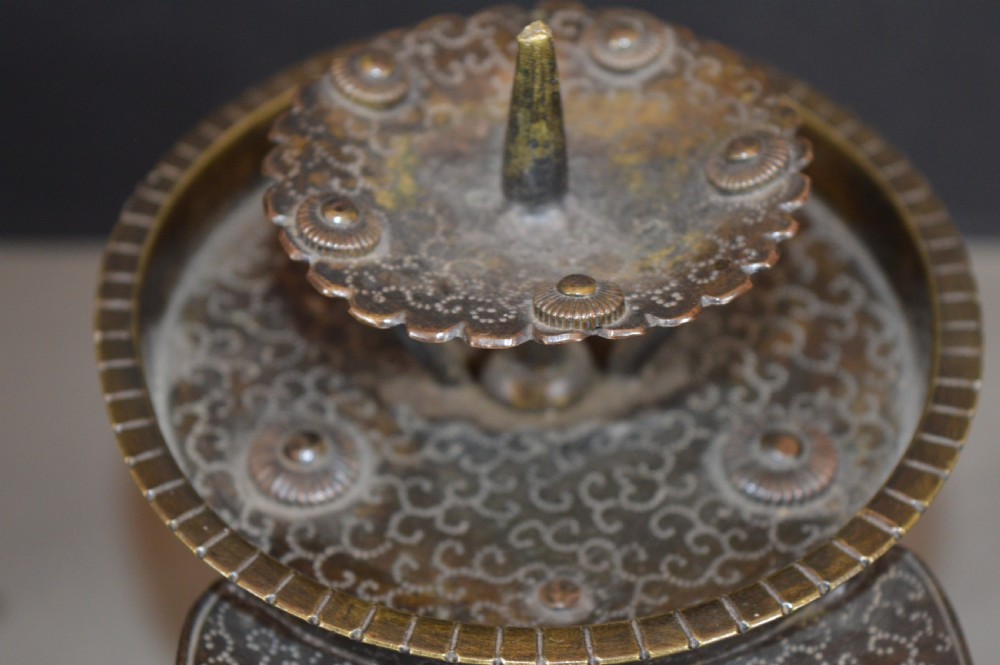 Fine Japanese Bronze Candle Holder,c1890 View VI