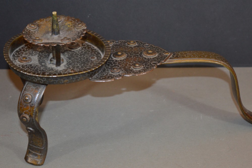 Fine Japanese Bronze Candle Holder,c1890 View X