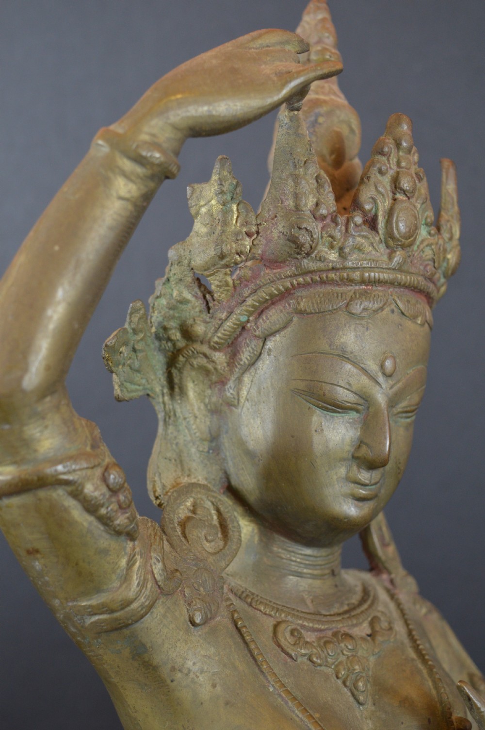 Large (56cm) Tibetan Bronze Goddess Tara, c1890 View XIII