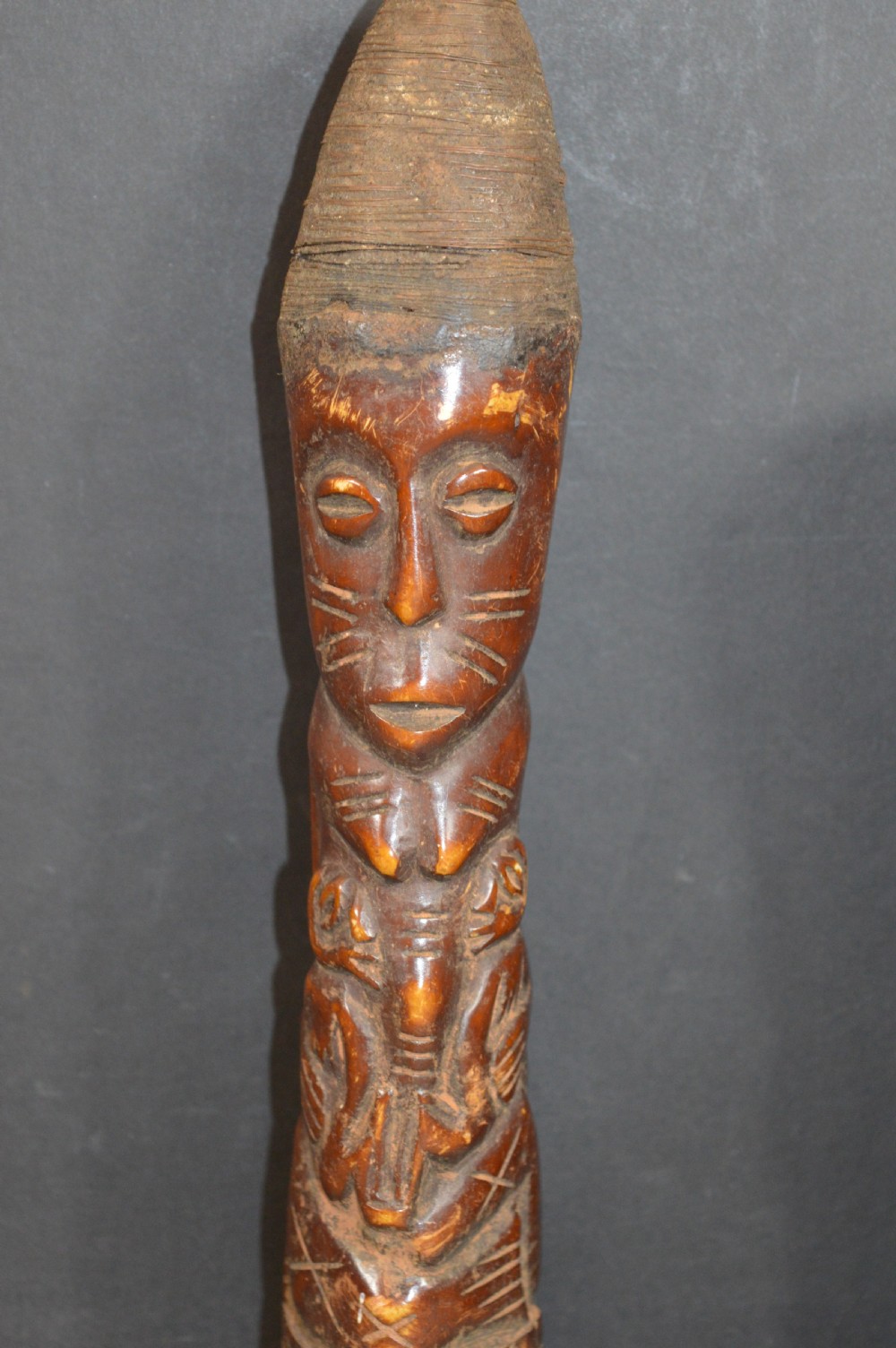 2 Carved Bone African Yoruba Tribal Statues, c1920 View II