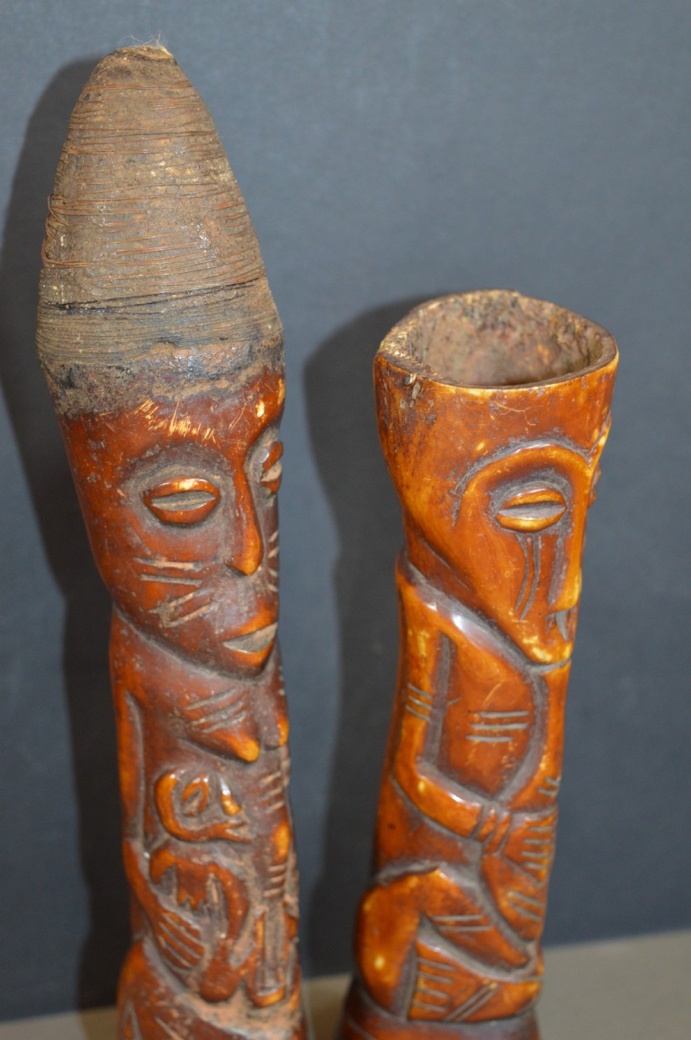 2 Carved Bone African Yoruba Tribal Statues, c1920 View VIII