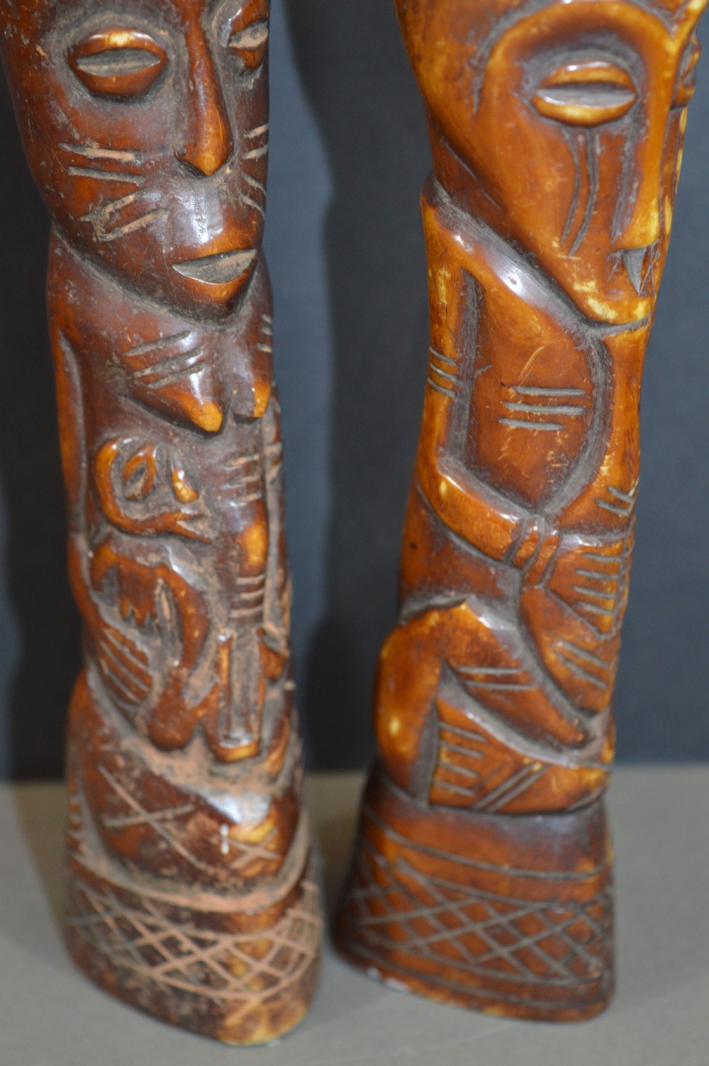 2 Carved Bone African Yoruba Tribal Statues, c1920 View IX