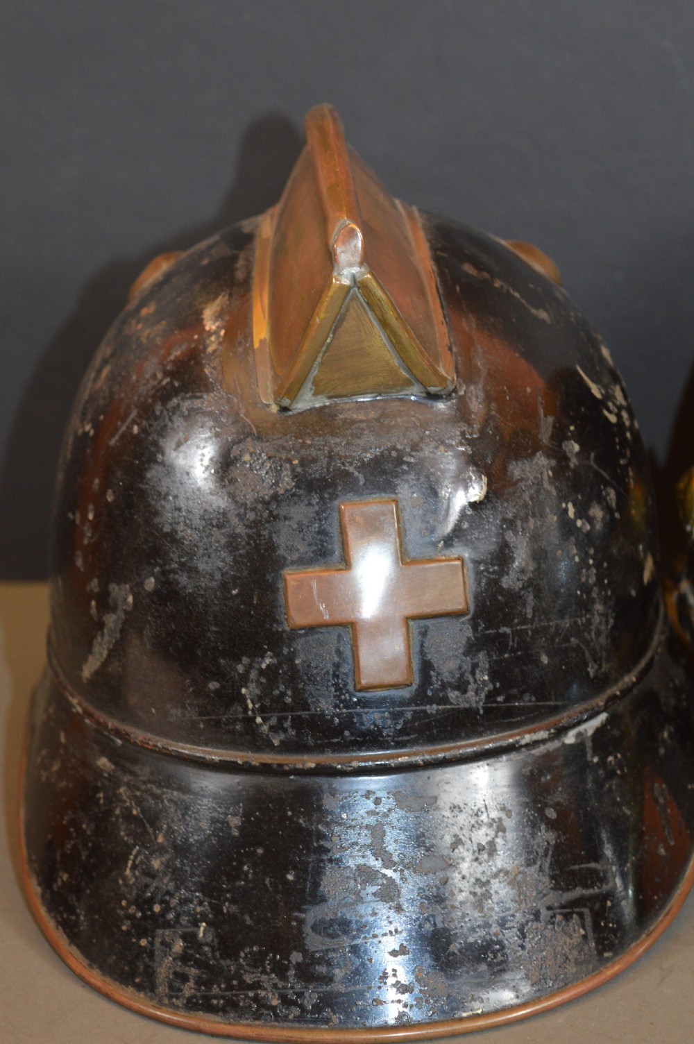 2  Swiss Fire Officer Helmets, c1880 View III