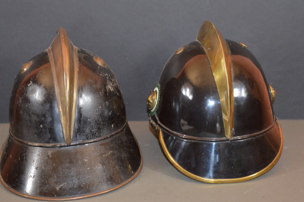 2  Swiss Fire Officer Helmets, c1880 View IV