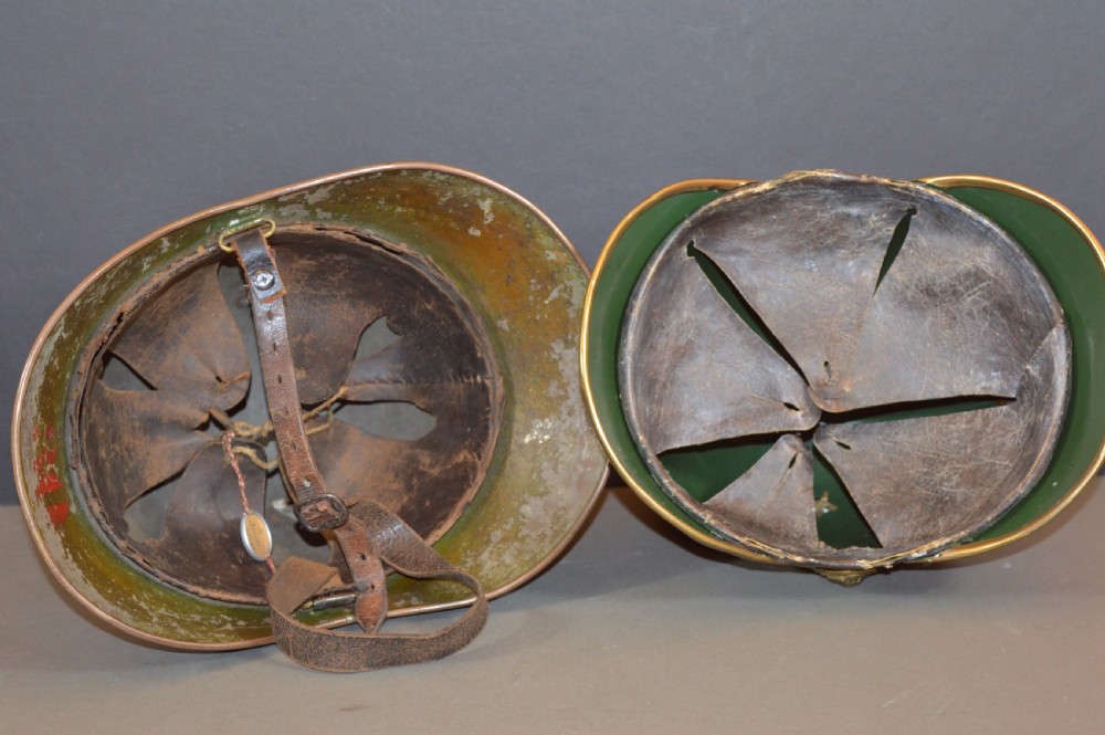 2  Swiss Fire Officer Helmets, c1880 View V